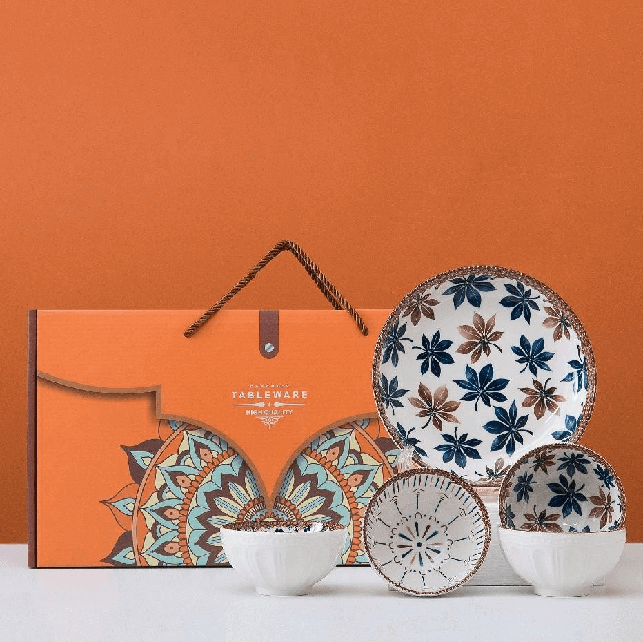 聚陶人 波西米亚波西米亚编织藤 四碗一盘 